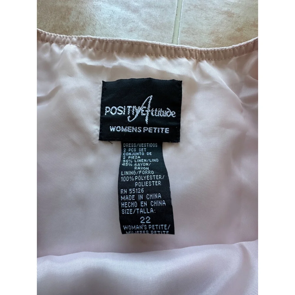Positive Attitude Linen blend‎ dress lined size 22 Petite Plus
